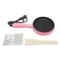 thumbnail image 6 of Cuisine 6Inch Non-Stick Electric Skillet Pink Mini Frying Pan w/1 Wooden Spatula, 6 of 10