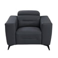 thumbnail image 3 of Titan Furnishings Italian Leather Chair with Power Recliner in Dark Gray, 3 of 12