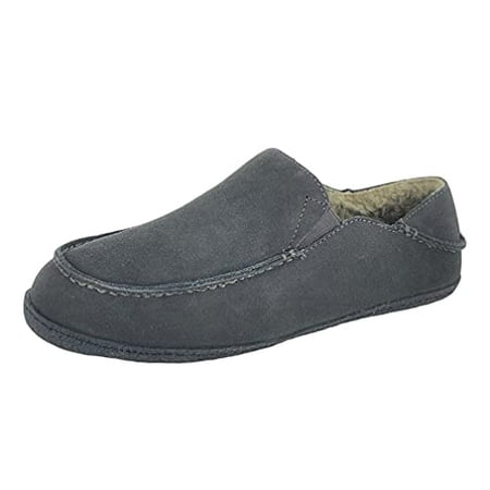 

Clarks Mens Suede Slipper With Collapse Heel and Twin Gore JMH2043 - Warm Plush Faux Sherpa Lining - Indoor Outdoor House Slippers For Men (11 M US Grey)