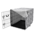thumbnail image 3 of Muted Colors Dog Crate Cover, Pattern of High Detailed Leaf Silhouettes with Dots and Stripes, Easy to Use Pet Kennel Cover Small Dogs Puppies Kittens, 7 Sizes, Dark Grey and Pale Taupe, by Ambesonne, 3 of 6