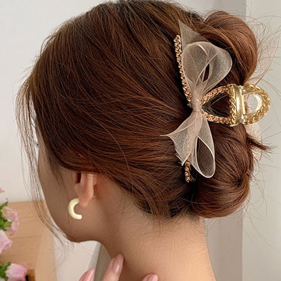Cheers US Large Metal Hair Claw Clips Hair Catch Barrette Jaw Clamp for Women Half Bun Hairpins for Thick Hair