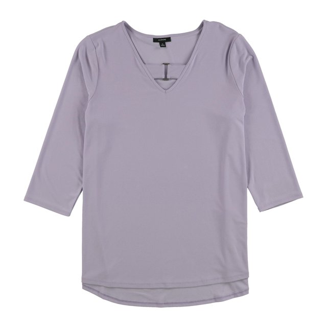 Alfani Womens Keyhole Pullover Blusa, Púrpura, Mediano