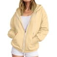 thumbnail image 5 of Cmfcve Women's Fall Jackets Long Sleeve Zip up Hoodies Drawstring Hooded Sweatshirts Fashion Loose Fit Outwear, 5 of 6