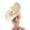Creamy White, variant on Tea Party Fascinator Hat for Women Kentucky Derby Hats with a Headband and a Clip Elegant Wide Brim Mesh Flower Straw Fedora Vintage Church Hat for Cocktail Wedding