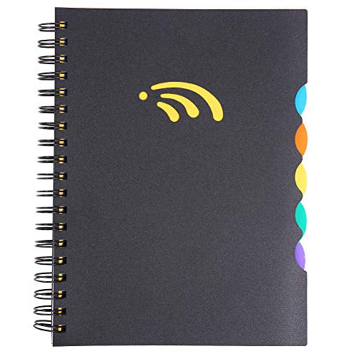 5.7”×8.27” A5 Notebooks and Journals Spiral Bund Wide Ruled Colored Dividers with Tabs Hardcover Memo Planner for School Kids Girls Women 5 Subject Notebook 240 Pages Lab Professional Notepad
