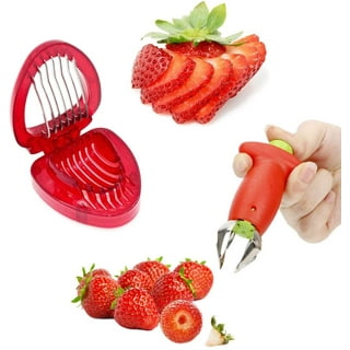 Strawberry Slicer Corer Strawberries Huller Leaf Stem Remover Fruits  Cleaning and Cutting Gadget Kitchen Aliquot Cutter Tools