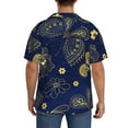 thumbnail image 3 of Sikiie Vintage Golden Butterfly Men's Wrinkle Free Untucked Cuban Shirt Business Casual Button Down Shirts Short Sleeve Shirt3X-Large, 3 of 5