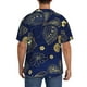 thumbnail image 3 of Fotbe Vintage Golden Butterfly Camisa Estampada de Manga Corta para Hombre, Casual de Verano, Estilo Playero, Sin Arrugas-Medium, 3 of 5