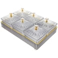 thumbnail image 4 of Dry Fruit Tray with Lid Nut Bowl Glass Plate Snack Candy Dish Grey, 4 of 6
