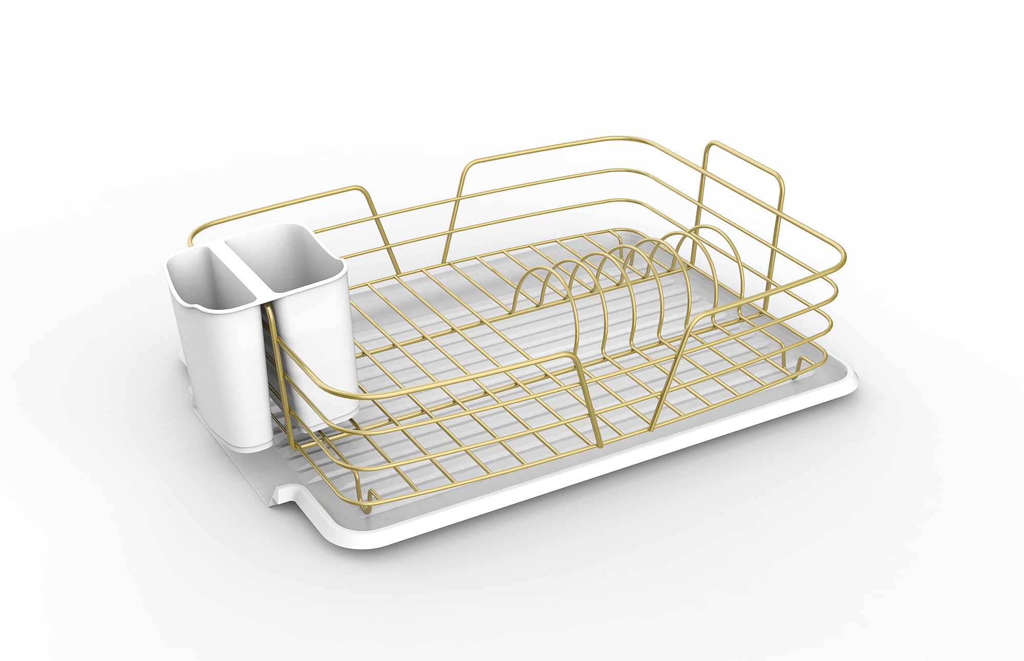 Michael Graves Design Deluxe Dish Rack with Gold Finish and