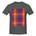 thumbnail image 4 of Bingfone Purple Yellow Buffalo Plaid Men'S Loose Fit Short-Sleeve Pocket T-Shirt, 4 of 7