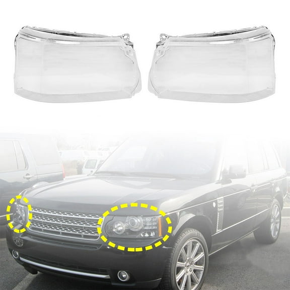 Pair of Headlight Lens Covers Lampshades Fit for Land Rover Range Rover Sport 2010-2013