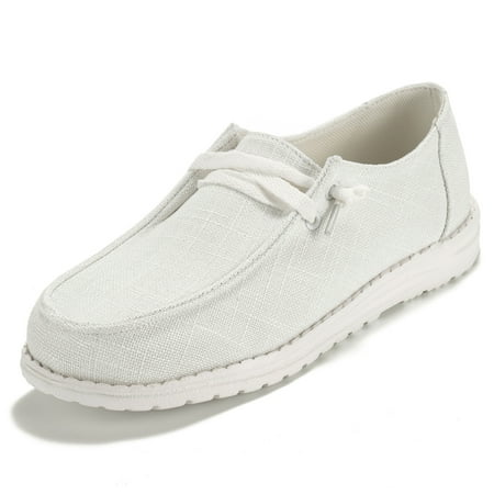 

Gomelly Mens Casual Flats Canvas Loafers Shoes Comfort Slip On Sneakers Beige 9.5