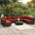 thumbnail image 1 of vidaXL 10 Piece Garden Lounge Set with Cushions Poly Rattan Brown, 1 of 5