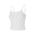 thumbnail image 2 of Suealasg Women Basic Floral Lace Camisole Casual Summer Sheer Sleeveless Crop Tops for Streetwear Clubwear, 2 of 9