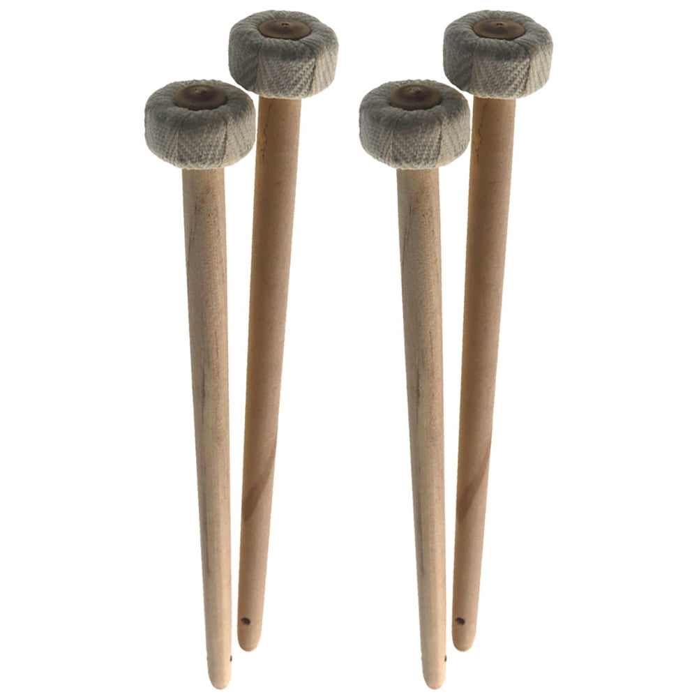 EXHUMKY 4-Pack Round Drumsticks for Drums, Lightweight Percussion Mallets with Simple Design for Beginner and