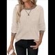 thumbnail image 1 of Camisas de Larga para Mujer, Suéteres, Conjuntos de Otoño, Bloques de Color, Ropa de Invierno, Elegantes, Informales, Suaves. Albaricoque L, 1 of 7