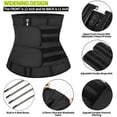 thumbnail image 5 of Vaslanda Women Workout Waist Trainer with Adjustable Double Straps, Weight Loss Faja Breathable Latex Snug Fit Belly Belt with Zipper, 5 of 6