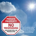 thumbnail image 4 of Private Property No Trespassing Violators Will Be Prosecuted (5 Pack) 4 inch X 4 inch Octagon Vinyl Label Decal Sticker Weather Resistant, UV Protected for Workplace, Made in the USA, 4 of 5