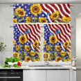 thumbnail image 5 of American Flag Kitchen Curtains and Valances Set Sunflower Rod Pocket Tier Curtains 3-Piece House Decor Curtains for Living Room Bedroom Bathroom Easy to Install Kitchen Valance Curtains, 5 of 5