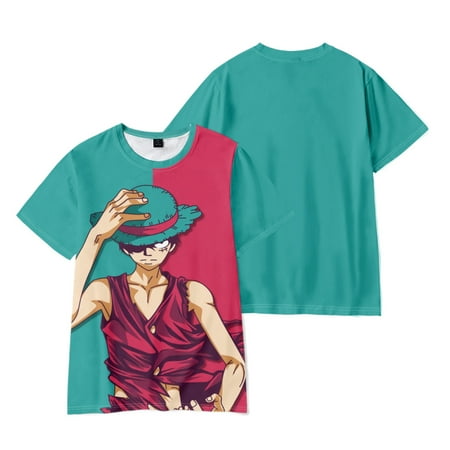 

ONE PIECE Luffy D Japanese Cartoon Cool Design T Shirt Relaxed Garment for Women (Children-130cm)