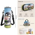 thumbnail image 6 of Yspwyqan Backpack Set with Lunch Box and Pencil Case, 4Pcs 600D Polyester Lightweight Backpack Set for School Elementary Middle High School Penguin Floral Travel Daypack, 6 of 7