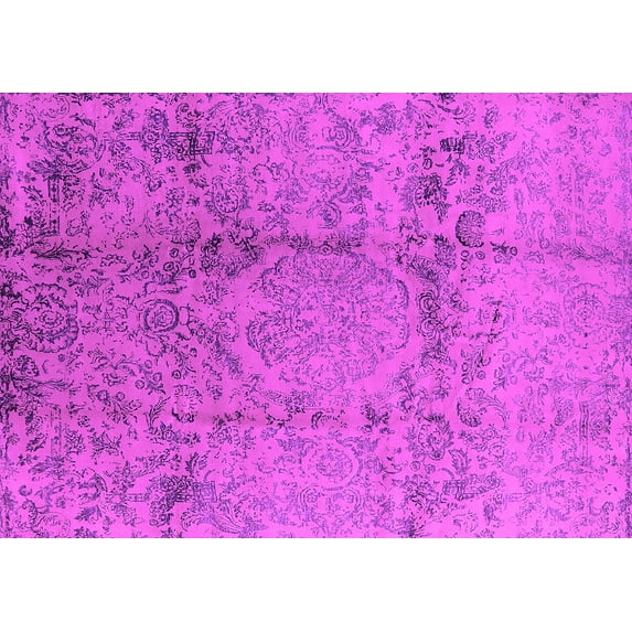 Ahgly Company Indoor Rectangle Oriental Pink Industrial Area Rugs, 5' x 8'