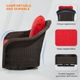 thumbnail image 3 of MeetLeisure Outdoor Swivel Rocker Wicker Patio Chairs Sets of 2 with Table, Red, 3 of 8
