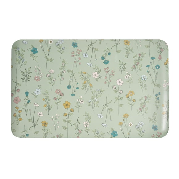 Tapis confortable imprimé botanique Beautiful Home de Drew Barrymore, gris fumé, 81 cm de large x 50 cm de long
