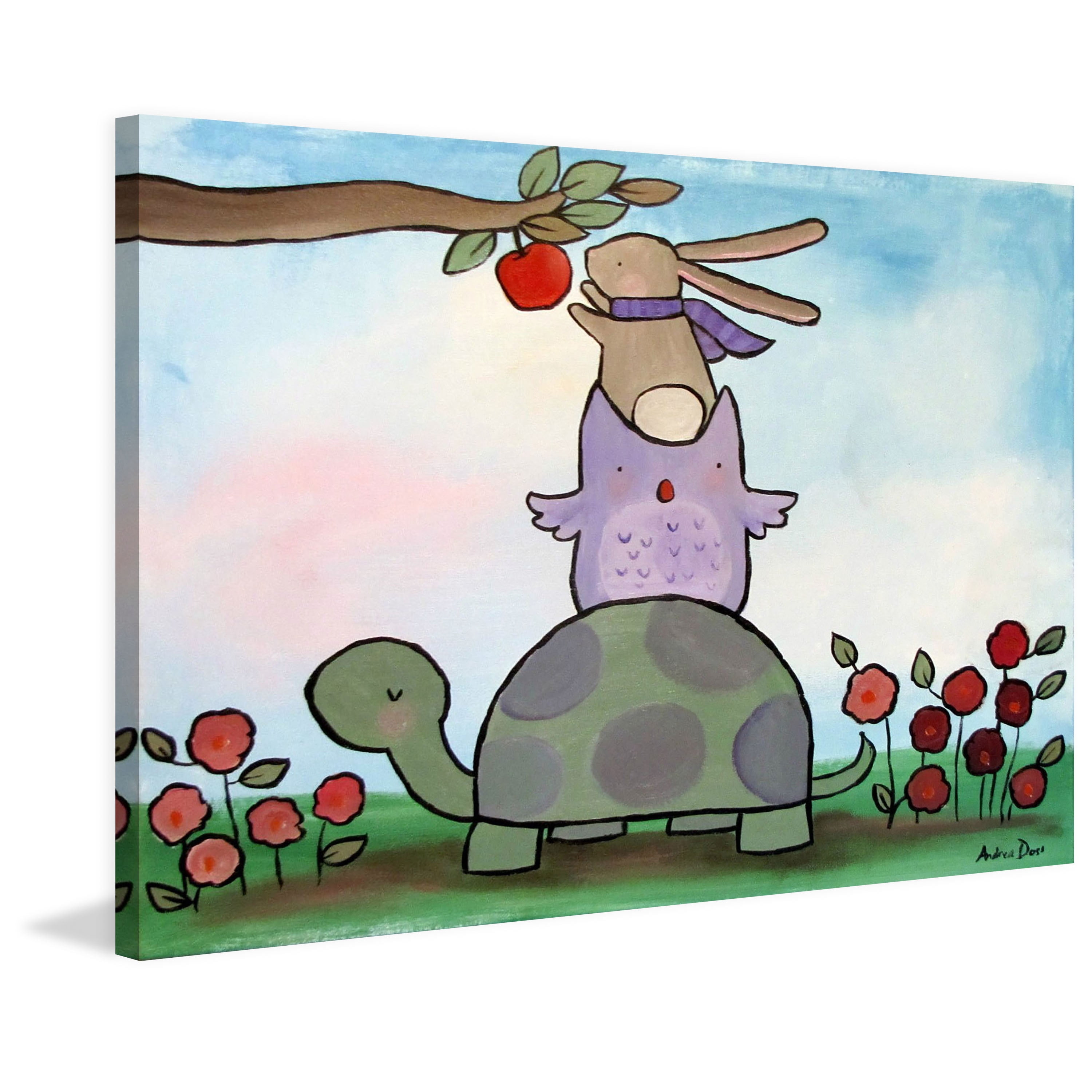 Marmont Hill "Helping Friends" by Andrea Doss Painting Print on Wrapped Canvas