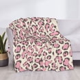 thumbnail image 6 of Horizontal Flannel Blanket Is Light Warm Soft Anti-Pilling Anti-Wrinkle Anti-Allergy And No Hair Loss For Bed And Sofa Camping Travel Leopard Skin Print Style Pink_4, 6 of 8