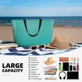 thumbnail image 5 of Daiia Turquoise Glitter Beach Travel Bag - Water-Resistant Beach Bag, Lightweight Tote with 7 Pockets for Women and Men - Gym,Pool,Camping,Reusable Grocery Bag, 5 of 7