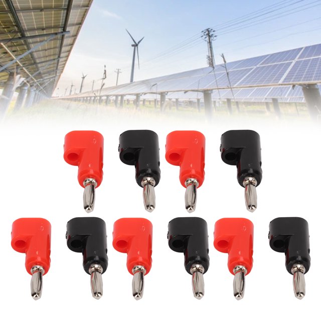 EOTVIA Stackable Banana Plug,Banana Plug,10pcs Banana Plug 4mm Red Black Open Screw Type Stackable Solderless Adapter For RVs Trucks Cars