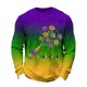 thumbnail image 2 of Ceisia Men's Mardi Gras Gradient Waffle-Knit Sweatshirt | Relaxed Spring/Summer Casual Top Gift, 2 of 8