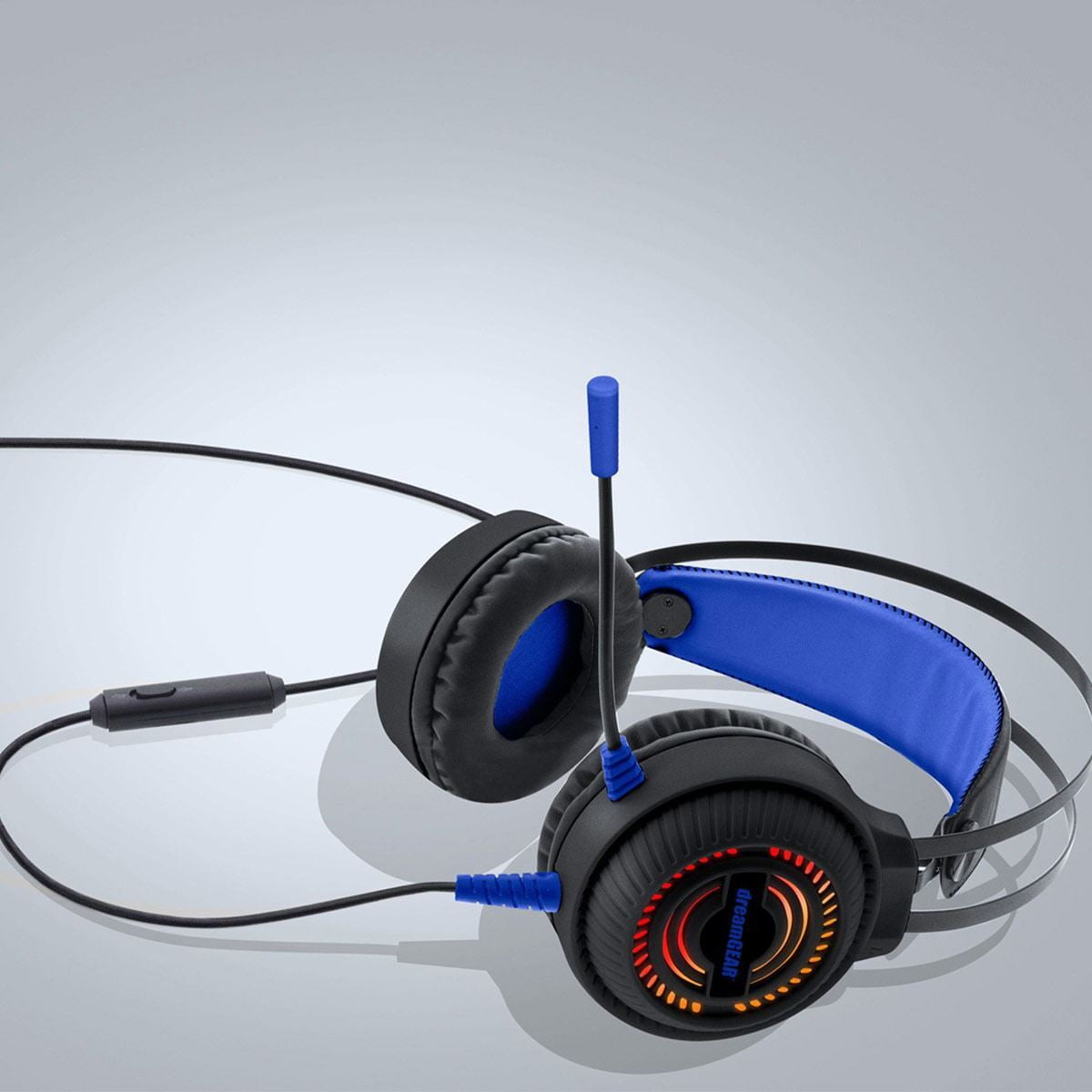 Xbox Accessory: Wired Headset - DreamGear GRX-500 Game Headset RGB LED - Black: Compatible with PC, Switch, PS5, Xbox X|S & Blue