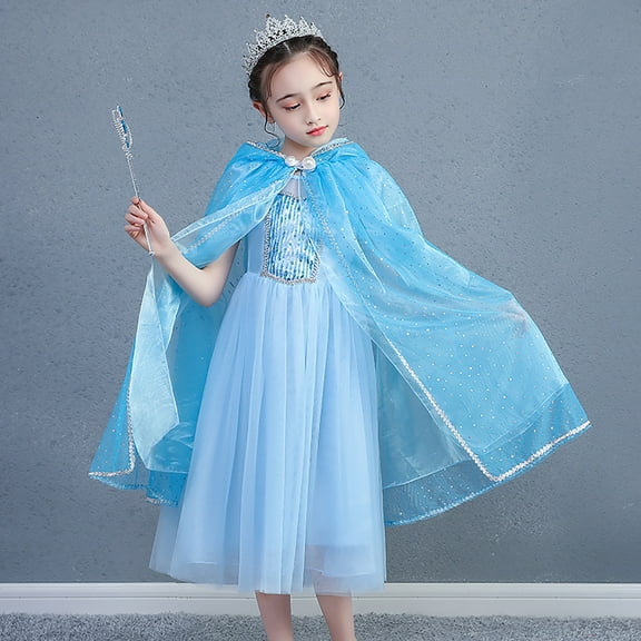 Princess Hooded Cape Cloaks Costume for Girls Dress Up
