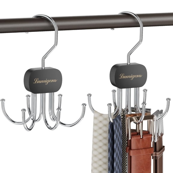 Belt Hanger, Belt Organizer for Closet,Rotatable Tie Rack,Belt Holder,Hanging Closet Storage Hook for Belt, Bra, Tank Top, Tie, Scarf, Purse,1PCS,Black