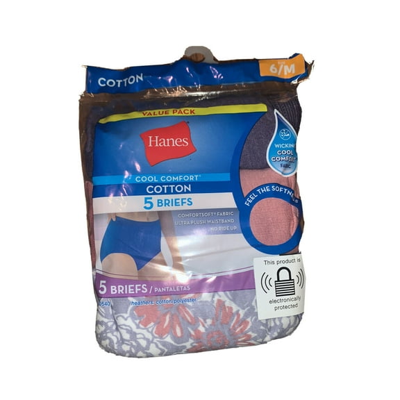 New 5 Pack Women's Hanes Cool Comfort Cotton Briefs Multicolor NEW