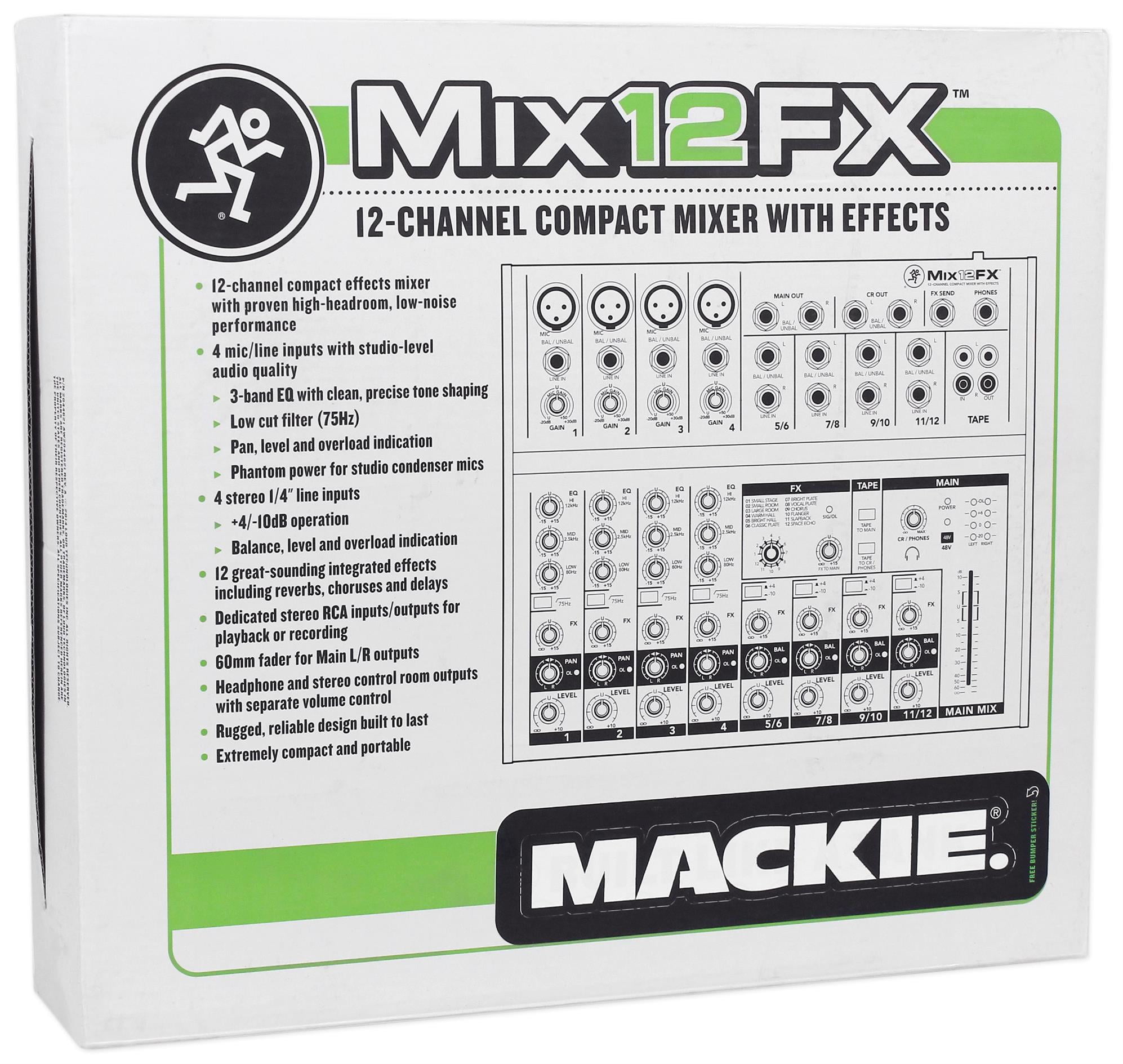 Mackie Mix12FX 12-Ch. Compact Soundboard Mixing Console Mixer For Church/School