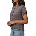 thumbnail image 3 of Women’s Short Sleeve Shirts V-Neck Button Summer 2026 Groove Strip Tops Dressy Casual Work Blouses,Pink,S, 3 of 6