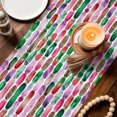 thumbnail image 1 of Table Runners 120 Inches Long Dress Scarves, Purple Green Farmhouse Coffee/Dining/Kitchen Table Decor Table Runner for Living Room, Ink Painting Modern Abstract Art 13x120 Inch, 1 of 1