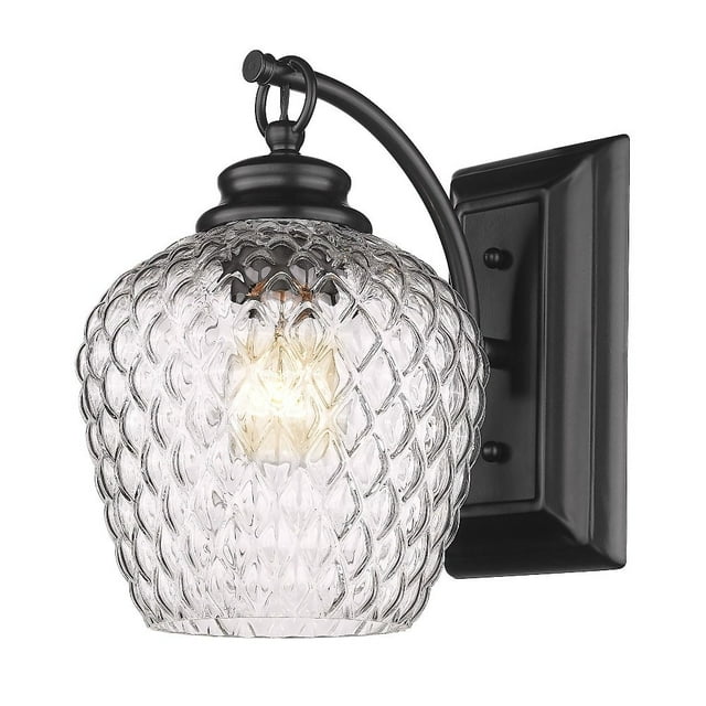 Golden Lighting Adeline Matte Black 1 Light Incandescent Wall Sconce