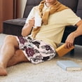 thumbnail image 2 of Daiia Retro Red Black Roses Mens Woven Stretch Pajama Short,Short Pajama Pants-4X-Large, 2 of 7