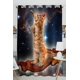 thumbnail image 1 of ABPHQTO Cortina de ventana con diseño de gato tocino divertido en el espacio, cortina de cocina, cortinas de ventana, panel para sala de estar, dormitorio, tamaño 130x210 cm (una pieza) ABPHQTO Window-SL07-One, 1 of 2