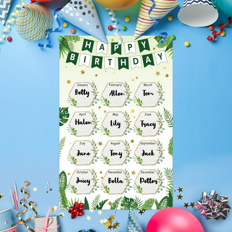 2-sheets-happy-birthday-chart-for-classroom-colorful-birthday-poster-reusable-birthday-calendar-poster-for-school-classroom-bulletin-board-decorations-43x28cm-green-plant-pattern-mixed-color-walmart-com for Free Printable Birthday Poster For Classroom 2 Sheets Happy Birthday Chart for Classroom Colorful Birthday Poster Reusable Birthday Calendar Poster for School Classroom Bulletin Board Decorations 43x28cm Green Plant Pattern Mixed Color - Walmart.com for Free Printable Birthday Poster For Classroom