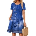 thumbnail image 3 of Fantaslook Boho Summer Dresses for Women Casual Short Sleeve T Shirt Dress with Pockets Beach Vacation Clothes, 3 of 9