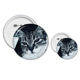 thumbnail image 1 of Animal Cool Gray Cat fotografía Insignia insignia botón diseño conjunto, 1 of 3