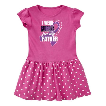 

Inktastic Chronic Pain I Wear Purple For My Father Gift Toddler Girl Dress