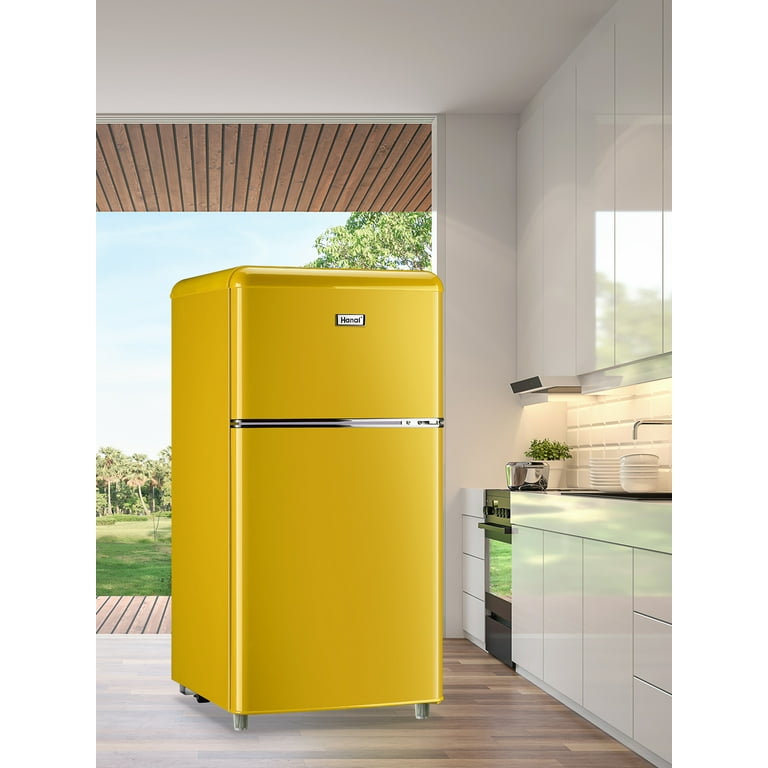 GE Mini Fridge With Freezer | 3.1 Cubic Ft. | Double-Door Design With Glass  Shelves, Crisper Drawer & Spacious Freezer | Small Refrigerator Perfect
