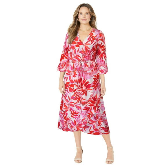 Catherines Women's Plus Size Easy Faux Wrap Dress